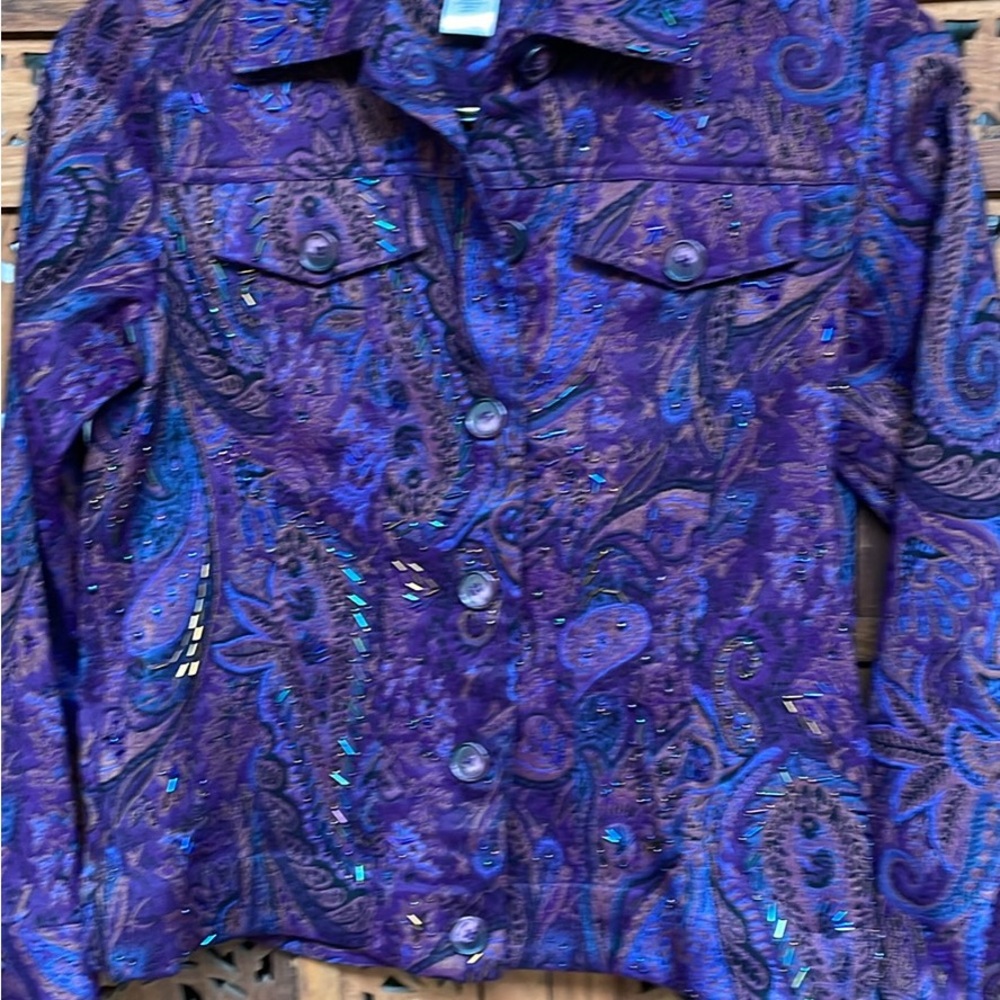 Coldwater Creek Women's Purple Jacket - Picture 3 of 4